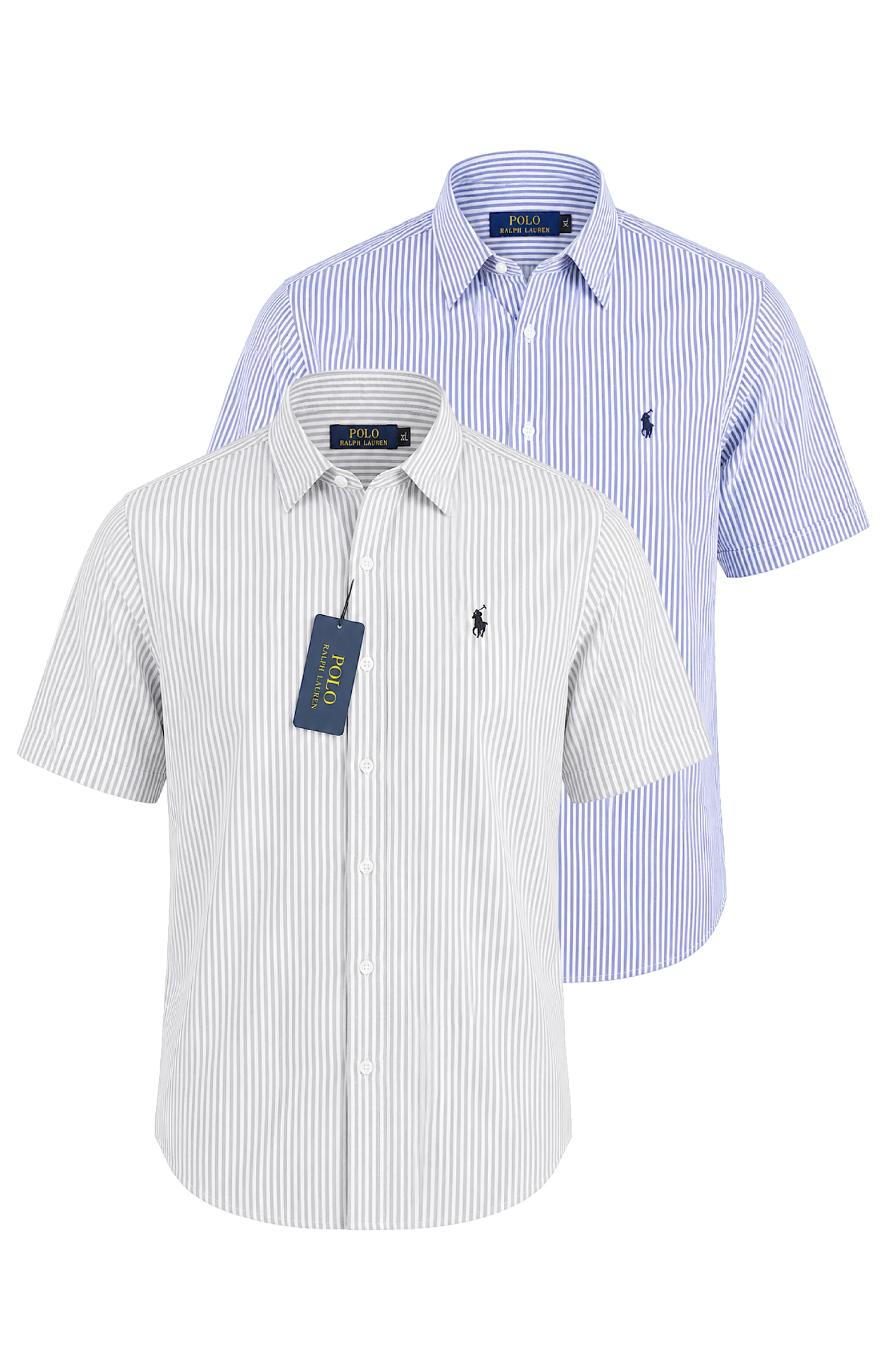  Pack 2 Chemises Ralph Demi-Manches rayée – Chambray Cotton 
