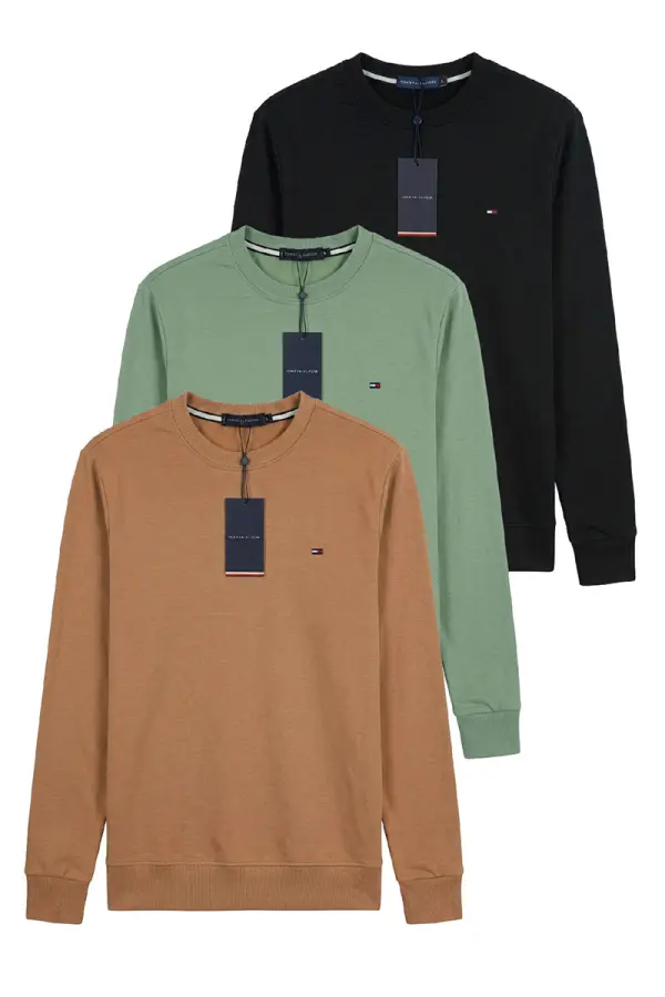 Pack Tommy Trio Premium – Sweatshirts Demi Season chic & casual (3 Couleurs) Ref-TH7CC45