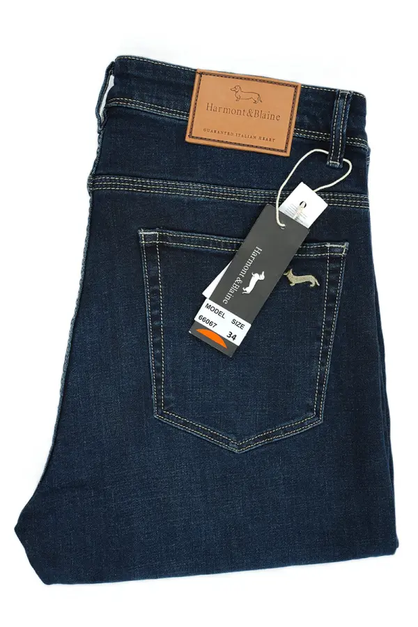 Jean Harmont&Blaine® Bleu Foncé 100% Coton Coupe Normal Ref-HB00942D
