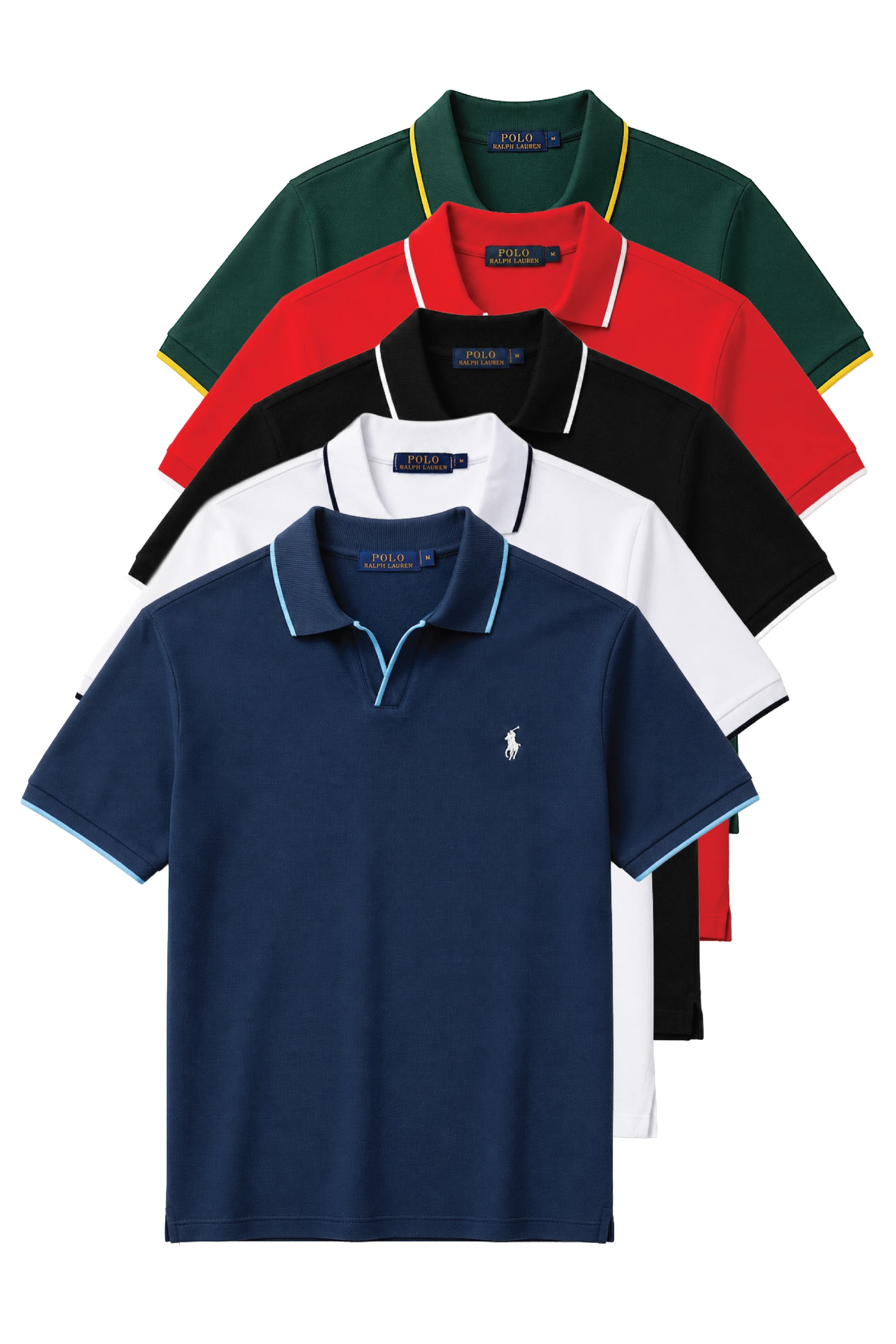 Polo shirt Ralph Lauren col V en coton piqué Premuim Ref-PR7190-N